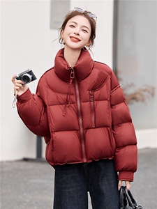 90白鸭绒羽绒服女2025冬季新款短款立领羽绒服外套女图片