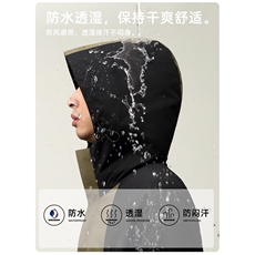 标90%潮流冲锋衣连帽羽绒服男冬季户外休闲内胆可拆三合一P300，男装夹克，星座1210A