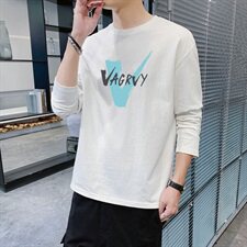 长袖t恤男士2021新款春秋上衣秋装潮流衣服潮打底衫DF84T，男装T恤，电商A102