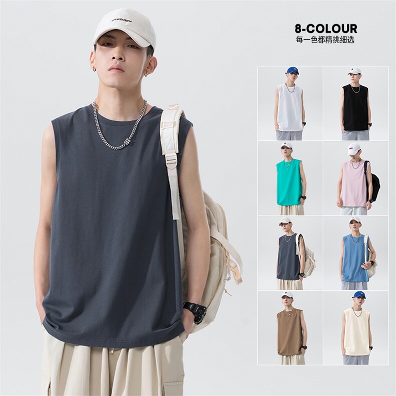 潮流百搭上衣夏季新款青少年背心ins简约纯色t恤DF359-TP11-13，男装背心/马甲，电商A102