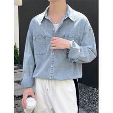 衬衫男长袖夏季2025春秋新款ins休闲牛仔工装衬衣男士外套CC22，男装衬衫，星座1116A（原606A-3）