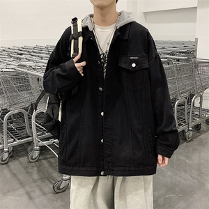 2023春季男士牛仔夹克港风高街痞帅连帽（可拆卸）外套JK839-P70图片