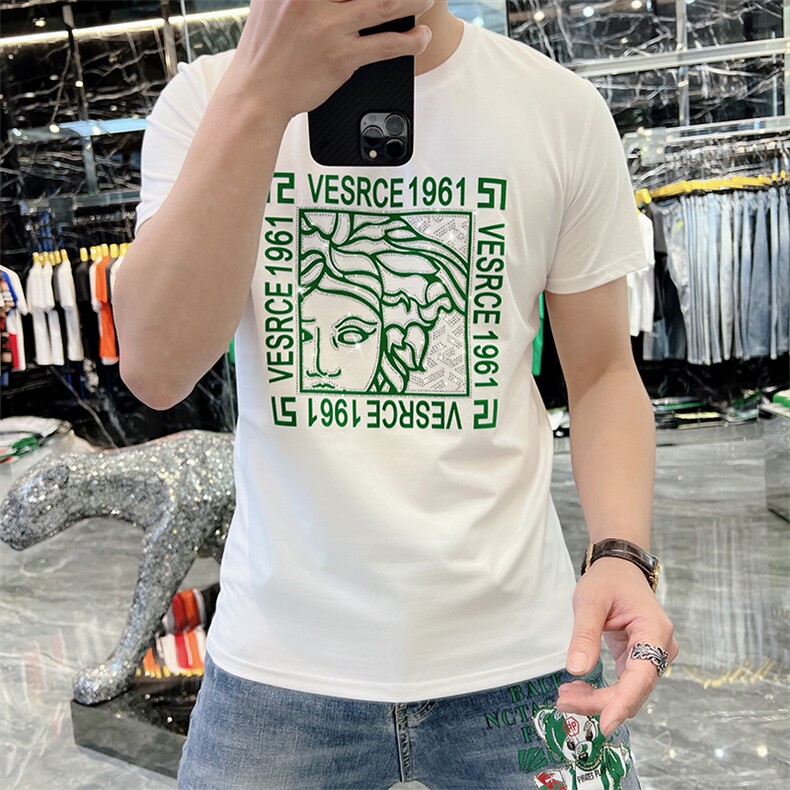 新款时尚高端精品欧货夏季男T恤短袖潮流抖音A227B-A-717-P48图片