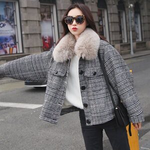 2021毛呢短外套 仿兔毛内胆 8619-8822 现货图片