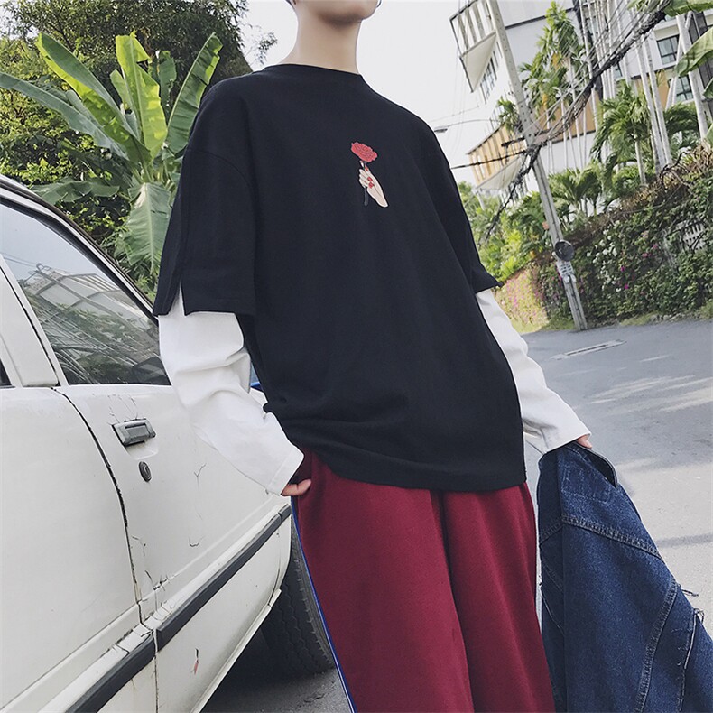新款长袖t恤韩版圆领男士卫衣潮流个性秋季上衣服打底衫DS37T，男装T恤，电商A102