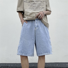 排扣牛仔短裤男潮牌ins五分裤夏外穿潮流宽松N0992-P38，男装牛仔裤，星座308B-1