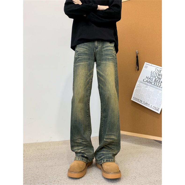 【高品质】美式复古做旧微喇叭牛仔裤男裤子A080-6010-P65控价88,男装牛仔裤,电商A080