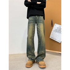 【高品质】美式复古做旧微喇叭牛仔裤男裤子A080-6010-P65控价88，男装牛仔裤，电商A080