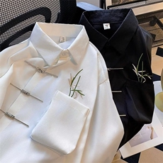 新中式男女装搭配的上衣衬衫汉服衬衣清冷感汉元素唐装~C6694-p52，男装衬衫，星座601-2