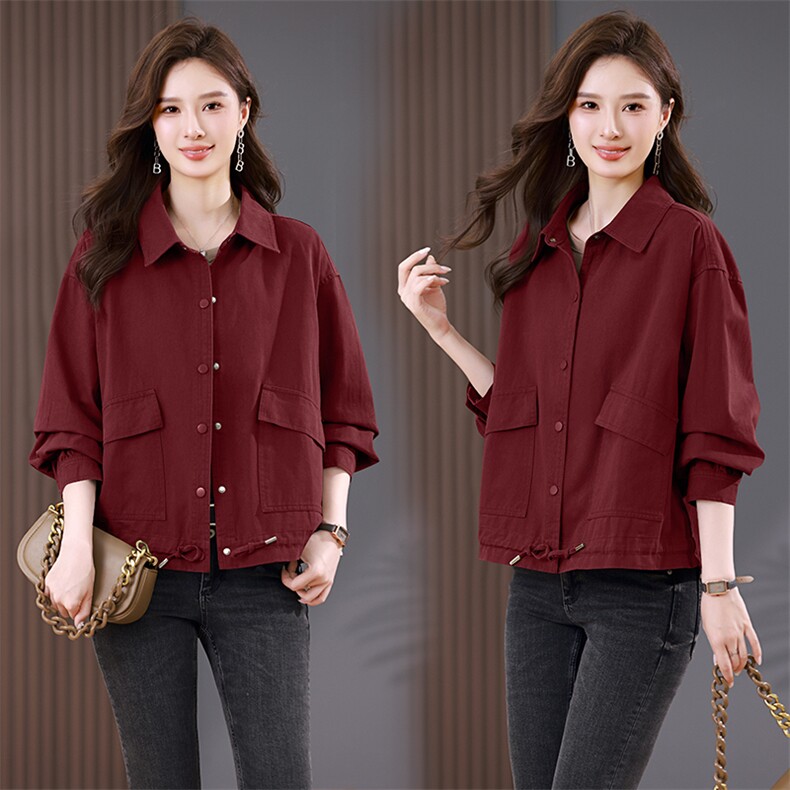 外套女新款秋季2024时尚洋气减龄妈妈时尚短款百搭宽松夹克潮，女装大码女装，木子恋