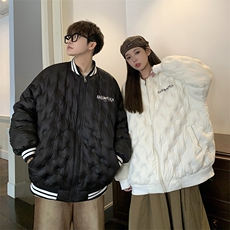1港风情侣定制面料大码M-5XL保暖棒球领羽绒服外套8709P168控229，男装羽绒服，星座226-2