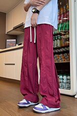 复古vibe速干降落伞兵工装裤男女薄款宽松直筒阔腿防水休闲冲，男装工装外套，星座218-1（原230）