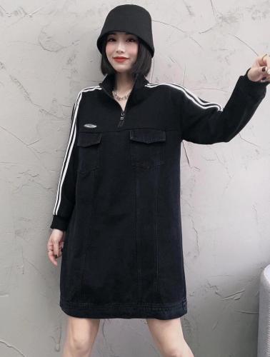 DG825韩版时尚拼牛仔连衣裙,女装连衣裙,L·H·X