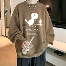 半高领毛衣男士大码针织衫男毛线衣男M18315-P45加绒款-P65，男装针织衫/毛衣，电商A040