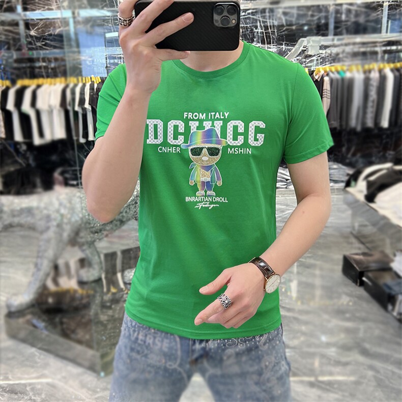新款时尚高端精品欧货夏季男T恤短袖潮流抖音A227B-A-722-P48,男装T恤,电商A227B（原钱塘4066-1）