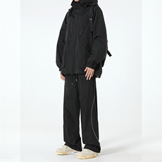 男女中性户外登山裤休闲直筒裤防水冲锋裤K802-P50现货M-4XL，男装休闲裤，电商B327