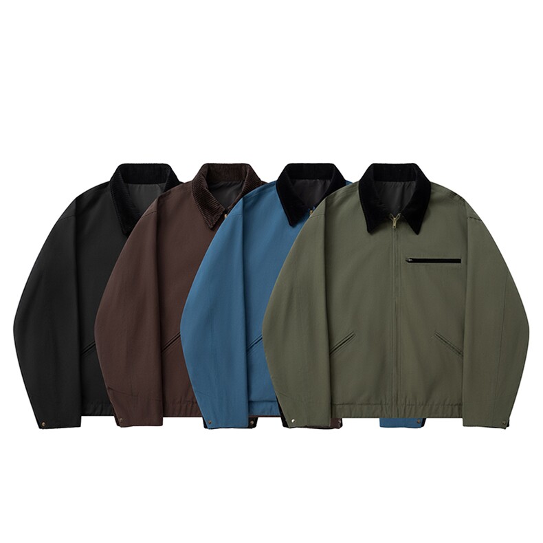 现货4色翻领秋冬飞行服棉服情侣装夹克复古外套,男装夹克,电商A105
