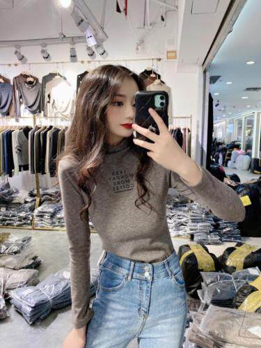 2021冬装新款韩版上衣时尚休闲双面绵羊绒打底衫印字母绒衫，女装卫衣/绒衫，星女郎