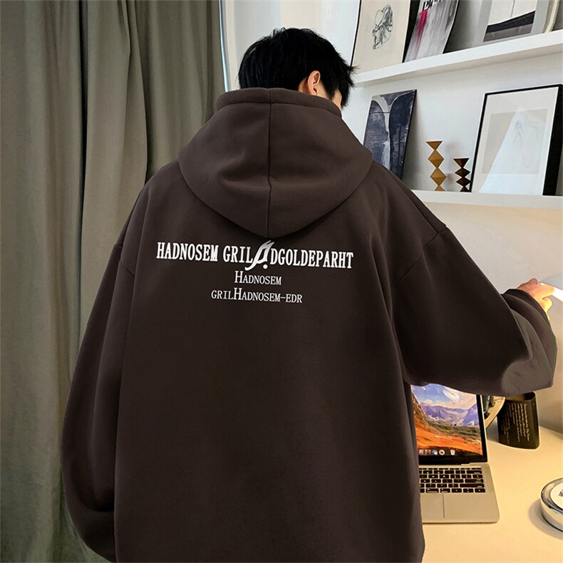 抖音得物供货可提供视频秋冬重磅美式宽松连帽卫衣DL1989,男装卫衣,电商A486