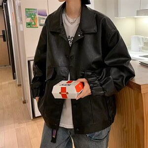 男秋季外套潮牌街头机车皮衣夹克外套Y701P65图片