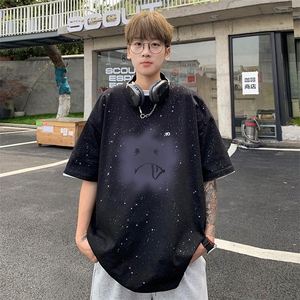 量大优供抖音视频 支持得物配合二开美式满天星亮片短袖T恤MTX518图片