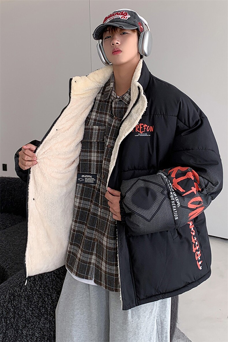 新款棉衣女加绒立领印花棉服外套面包服棉袄3350-P80控118,男装棉衣,星座207