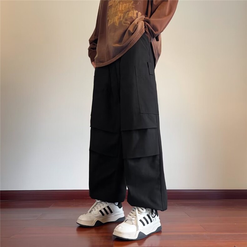 工装裤子男士夏季美式宽松休闲长裤男生潮牌高街伞兵裤K517/P48,男装工装外套,星座506