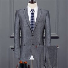 长年主推款！休闲商务正装西服套装中年工作服爸爸婚礼套装西服，男装西服套装，星座1216（原钱塘722）