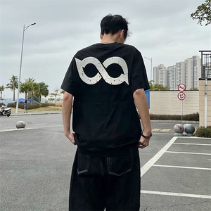 万针全刺绣工艺抖音得物高品质260克重磅纯棉双纱美式高街短袖T恤