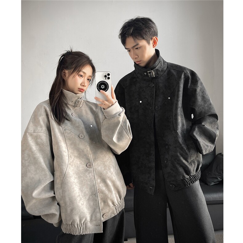 解构风拼接街头美式潮牌翻领夹克情侣宽松百搭外套W373TP78控138，男装夹克，电商A170