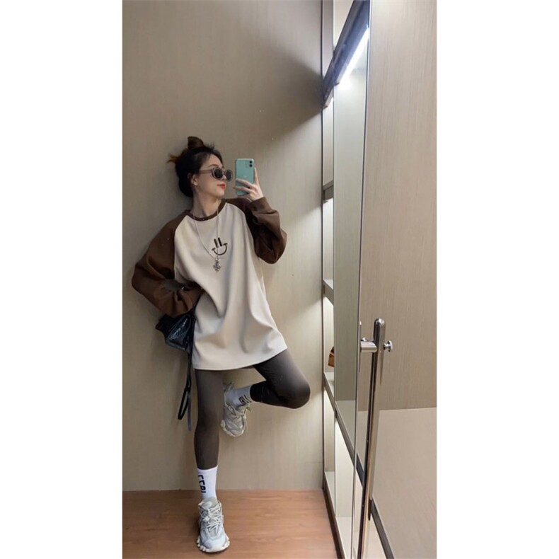 1506A/GJ510/P42笑脸刺绣打底衫女秋冬新款中长款图片