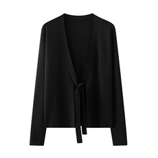 2025年秋季飘带针织开衫外套时尚百搭通勤休闲,女装羊毛衫,汇硕羊绒,清河羊绒市场 2025年秋季飘带针织开衫外套时尚百搭通勤休闲,女装羊毛衫,汇硕羊绒,清河羊绒市场