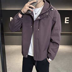 春秋连帽外套潮流休闲宽松工装上衣简约百搭夹克8823-P108，男装夹克，星座703-1