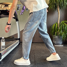 2025新款水洗牛仔裤男士宽松小脚休闲牛仔裤男生裤子潮901N11P48，男装牛仔裤，星座901