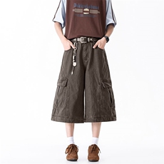 美式复古水洗做旧解构大口袋工装裤男女夏季XZ201-KZ048P55，男装工装外套，星座201