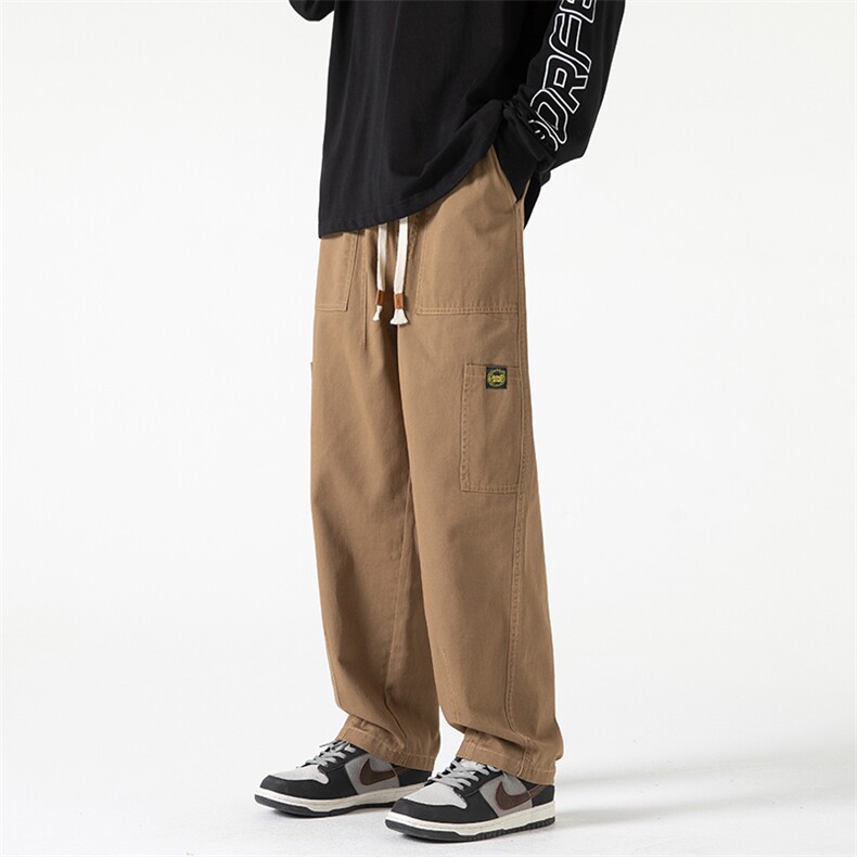 港风抖音品质大码休闲裤工装裤长裤直筒裤A014-DY2173-P55控78,男装休闲裤,电商A014
