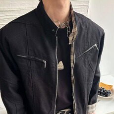 [001]水洗立领夹克男拉链短款情侣工装休闲外套A079-JK96005-P73，男装夹克，电商A079