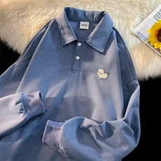 华夫格POLO衫长袖T恤男春季款ins潮流日系上衣服W0506-P33，男装卫衣，星座308B-1