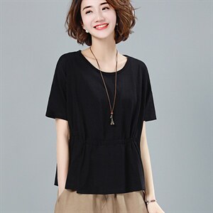2021年夏季新款韩版休闲T恤女宽松显瘦半袖上衣服女士打底衫棉图片
