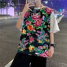 夏季大码东北大花布男背心坎肩运动马甲男装风民族牡丹花MJ01，男装背心/马甲，星座115A(原星座507）