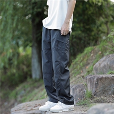 日系高街宽松直筒休闲长裤夏季军绿色防水工装冲锋裤K7141-P33，男装休闲裤，星座512-3