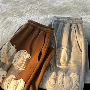 D232A-CF02-P50 控68 直播高品质美式涂鸦运动休闲裤 50棉，男装休闲裤，电商D232A