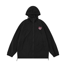 白底新款秋季时尚百搭宽松字母连帽防水夹克外套F383P65控88，男装夹克，电商A247-1