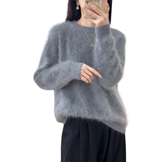 2025年春季套头长袖圆领山羊绒针织毛衣百搭显瘦，女装羊绒衫，仟禧羊绒