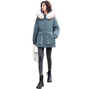 羽绒棉服女中长款2020年冬新款韩版宽松连帽时尚棉袄棉衣外套图片