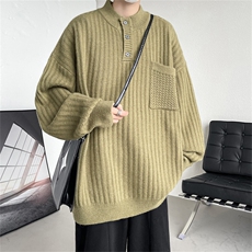 M8178/P65冬季毛衣男秋冬季宽松保暖半高领针织衫打底宽松外套，男装针织衫/毛衣，电商A141