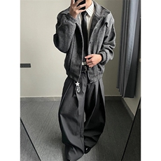潮流美式复古解构短款外套男秋款气质文艺新款日系流行RJK3001，女装短外套，星座208-5