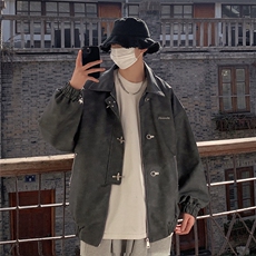 1美式港风大码M-5XL情侣女水洗雪花皮夹克皮衣男JK8741P130控168，男装夹克，星座226-2