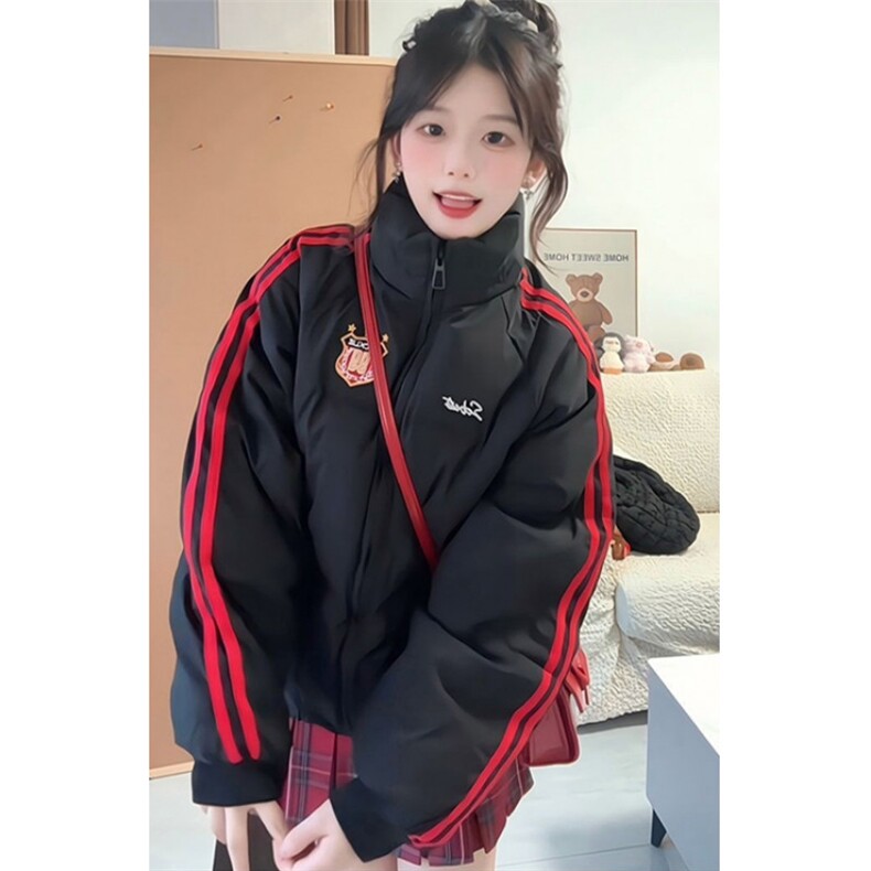 学院风拼接条纹面包服宽松加厚棉服女外套冬季M12508，男装棉衣，星座1116A（原606A-3）