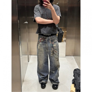 【套图2】903-AK91-特P70【98】S-3XL  印花牛仔裤！4图片